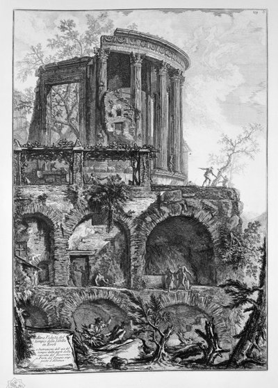 Altra Veduta del tempio della Sibilla in Tivoli door Giovanni Battista Piranesi